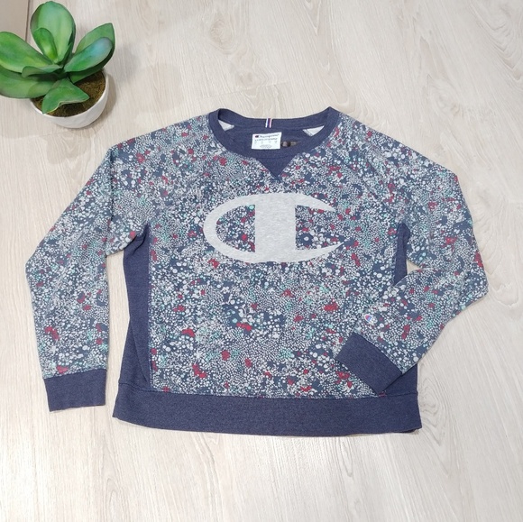 Champion Floral Print Logo Sweatshirt 
